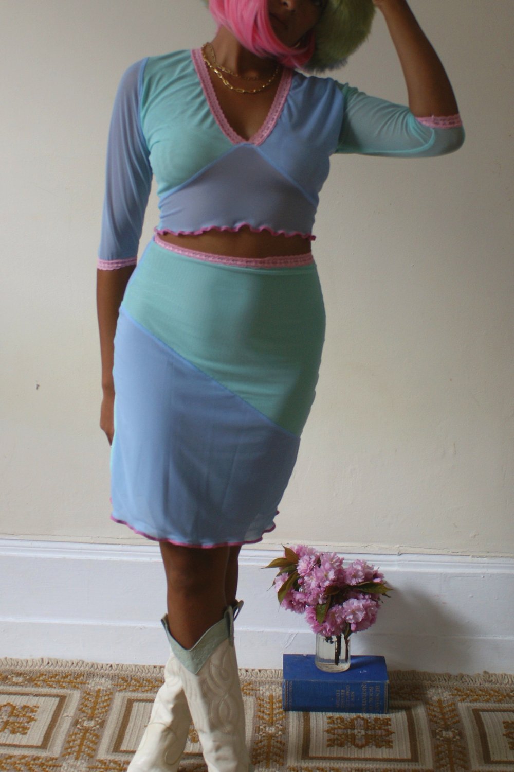 Annisa Mesh Slip Skirt - Pastel