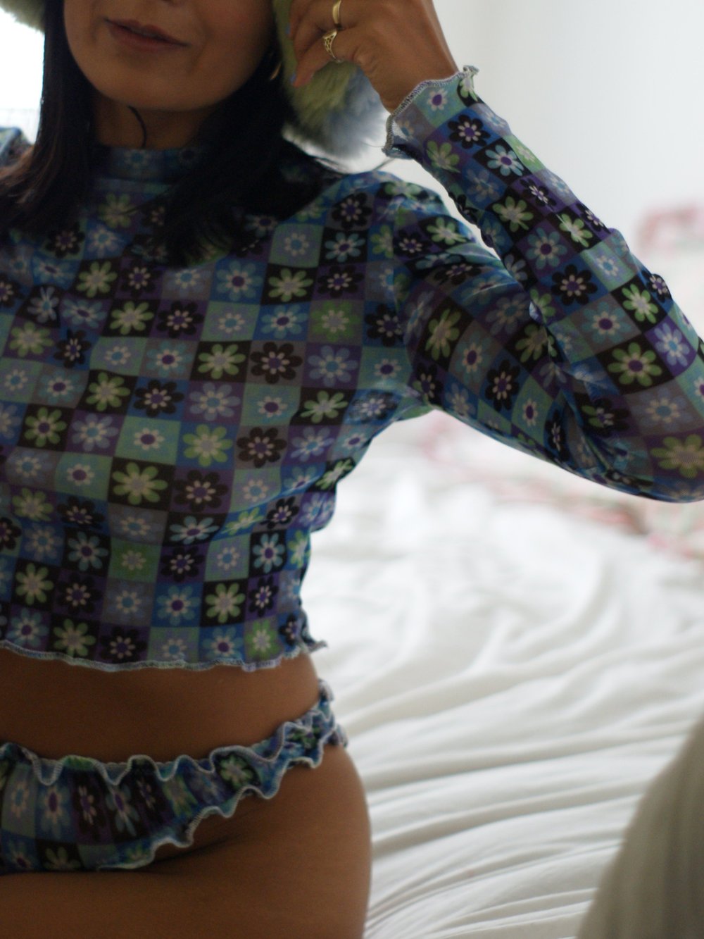 Sinta Mesh Top - Blue Vintage