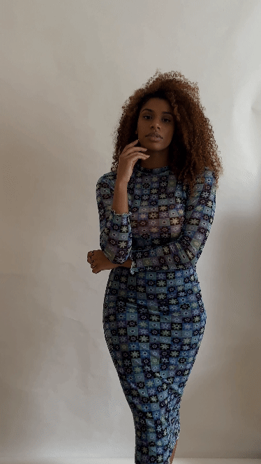 Sinta Mesh Skirt - Blue Vintage