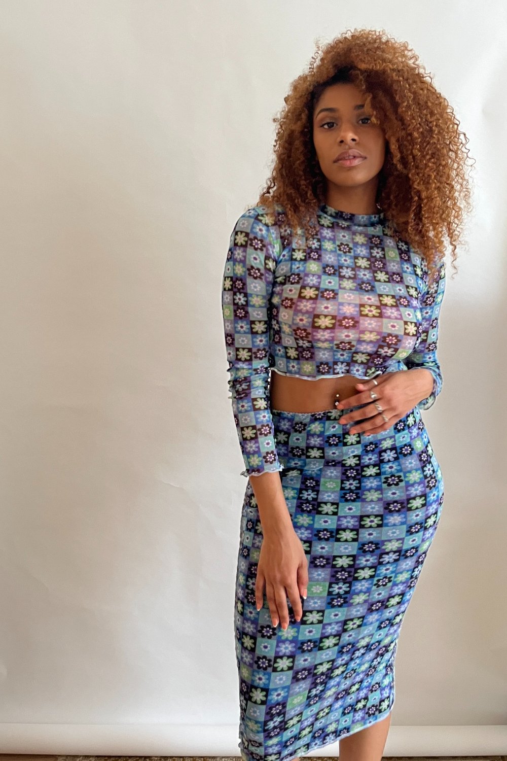 Sinta Mesh Skirt - Blue Vintage