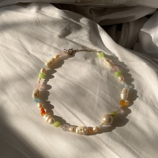 Amira 2 - Pearl and Gemstone Necklace