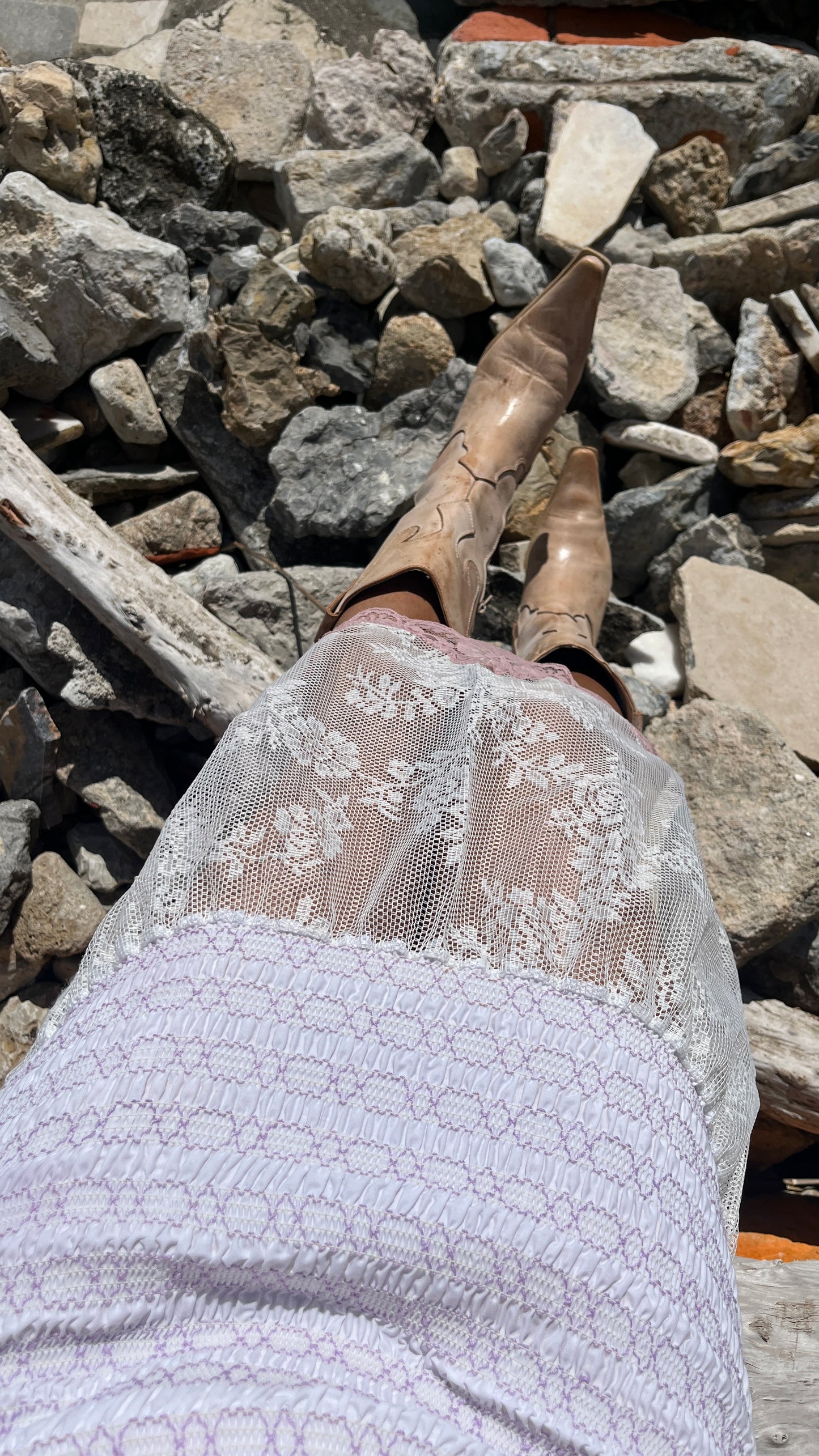 Salma Dress - White Cotton Shirred