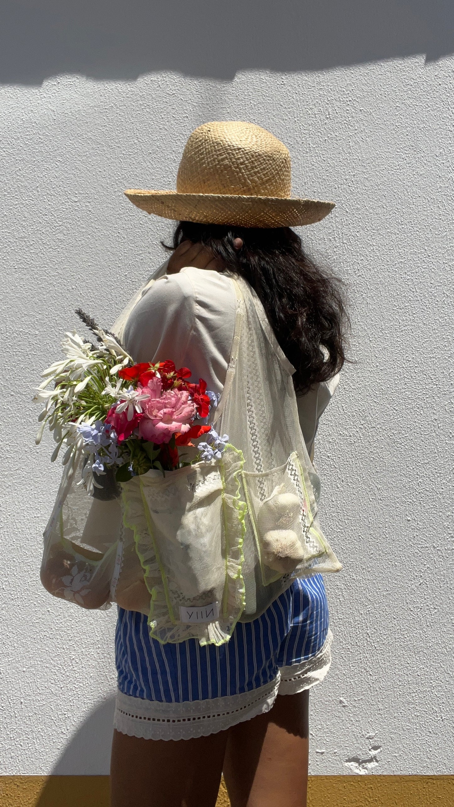 Aila Lace Flower Shopping Tote