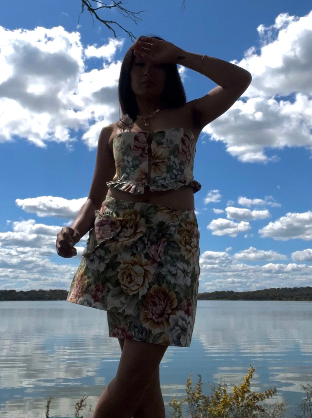 Mari Wrap Skirt - Flower Painting