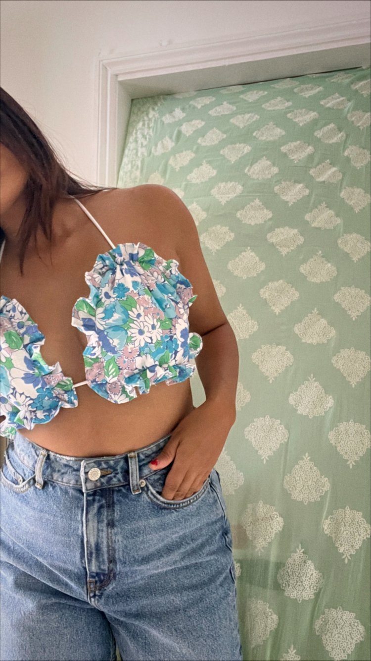 Pillow Talk Halter Neck Top - Vintage Floral
