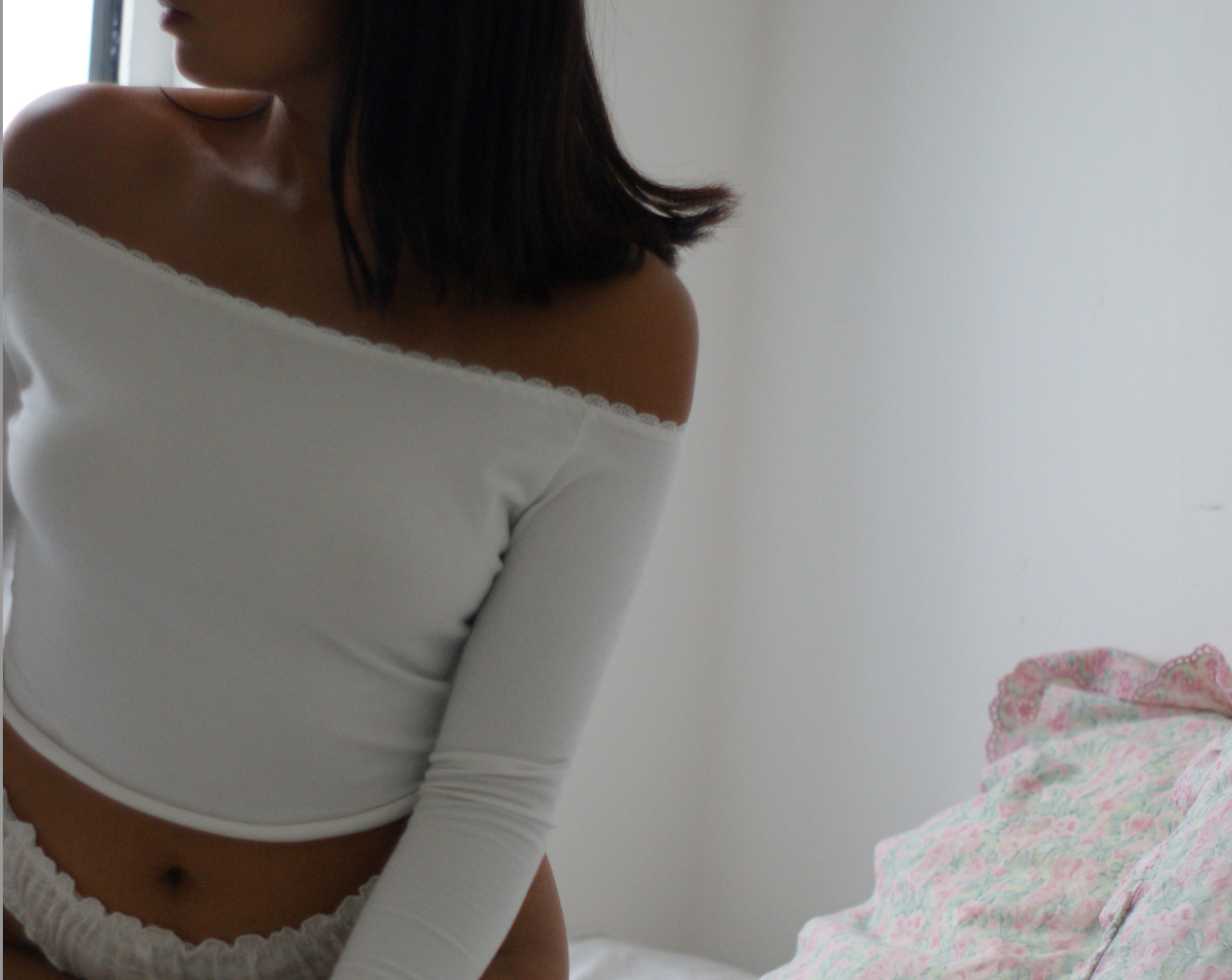 Amanda Off Shoulder Top White Cotton