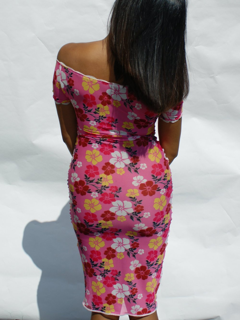 Dae Off Shoulder Mesh Dress
