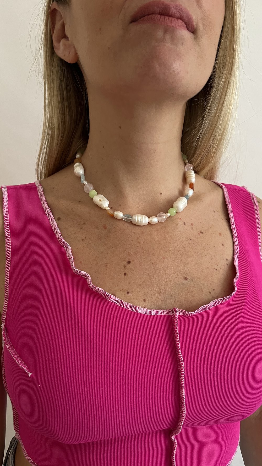 Amira 1 - Pearl and Gemstone Necklace