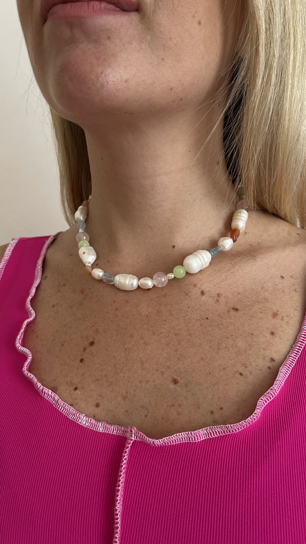 Amira 1 - Pearl and Gemstone Necklace