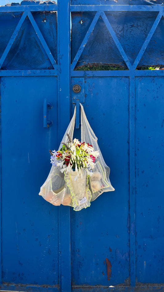 Aila Lace Flower Shopping Tote