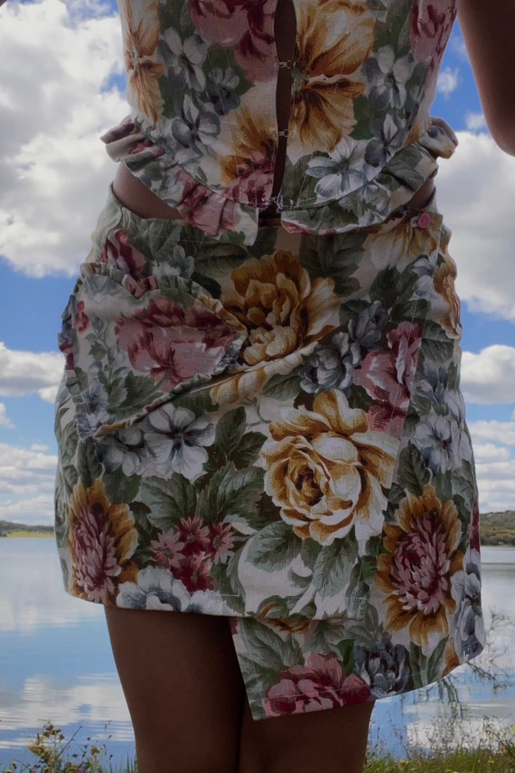 Mari Wrap Skirt - Flower Painting