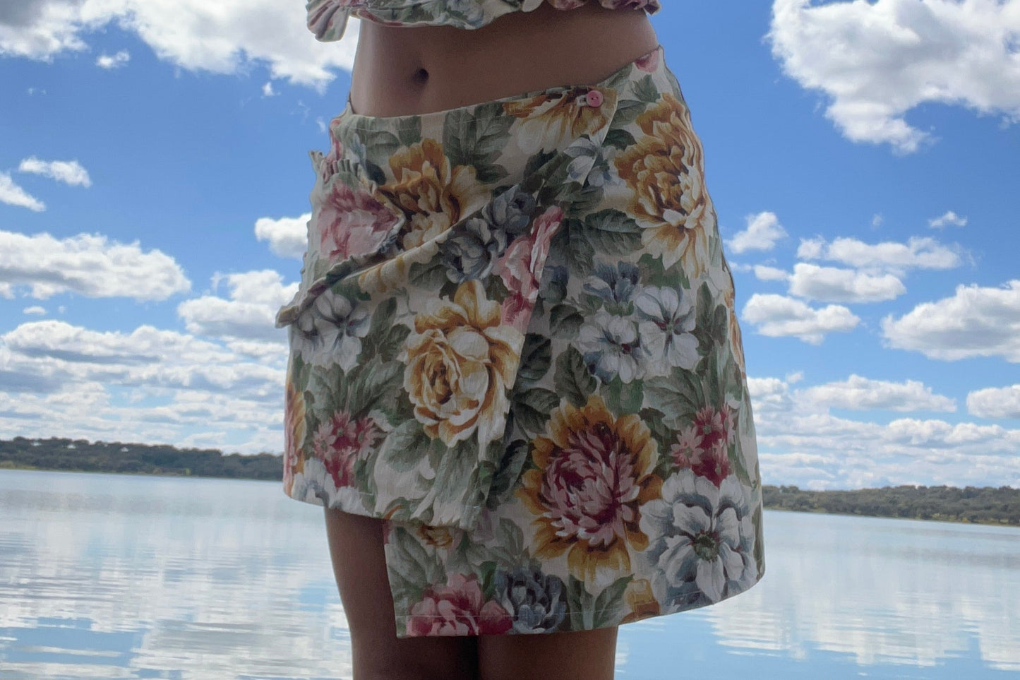 Mari Wrap Skirt - Flower Painting