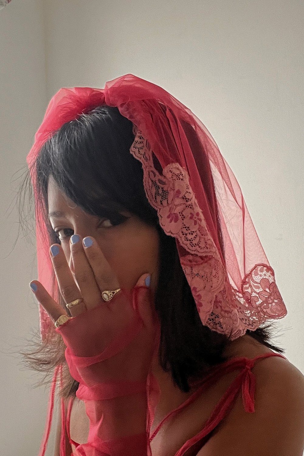 Amelia Bridal Veil White or Red
