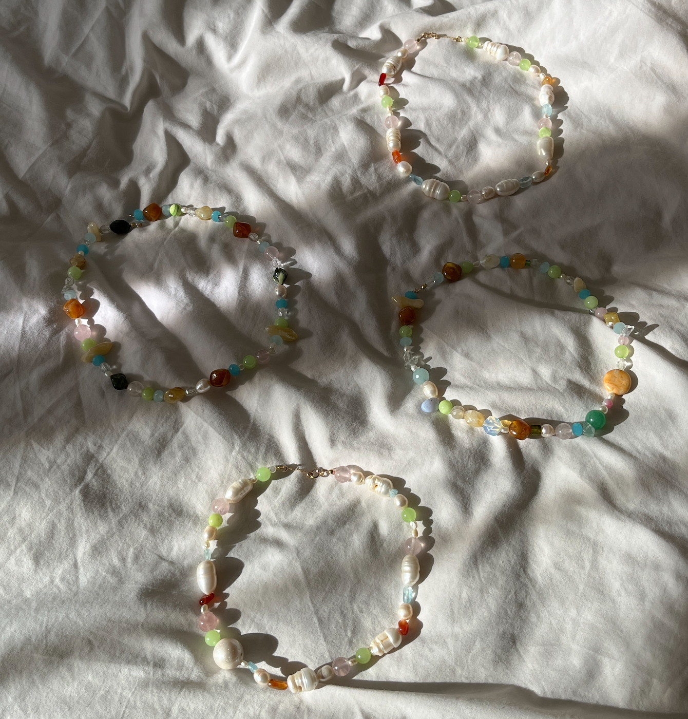 Amira 3 - Pearl and Gemstone Necklace
