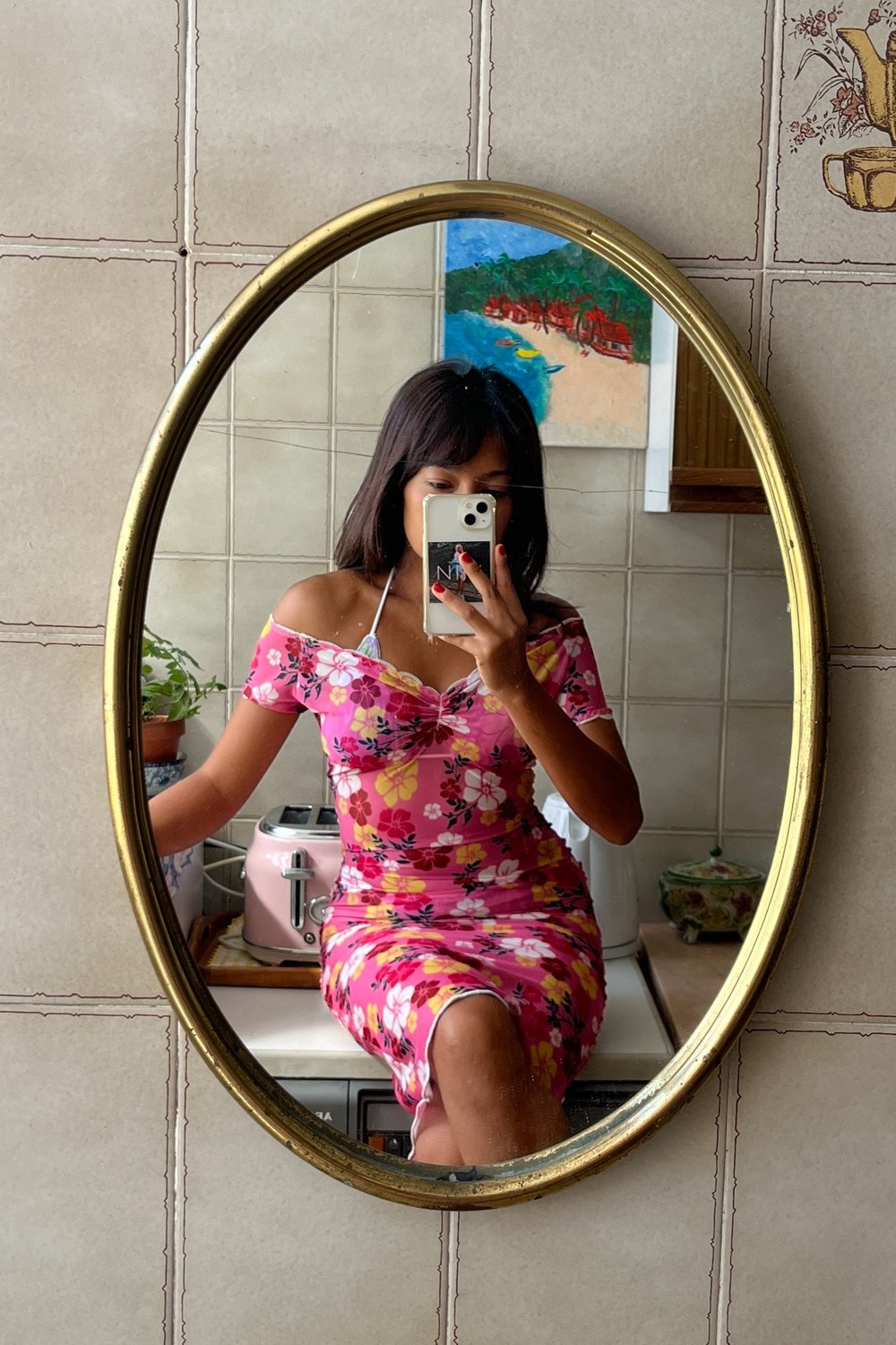 Dae Off Shoulder Mesh Dress